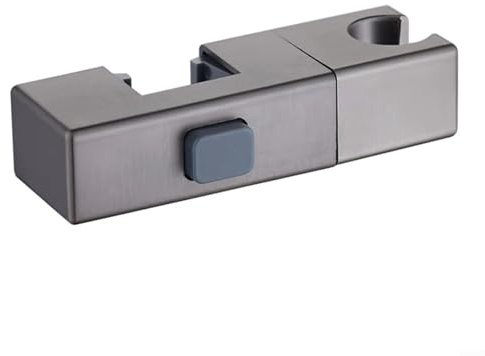 Support de pommeau de douche carré réglable sans démontage en plastique ABS chromé pour tube carré de 30 x 18 mm (gris)