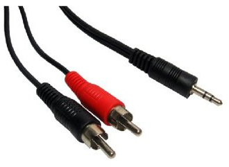 Aptii 3.5mm Jack to 2x RCA Phono Audio Cable Nickel 1.2m Lead