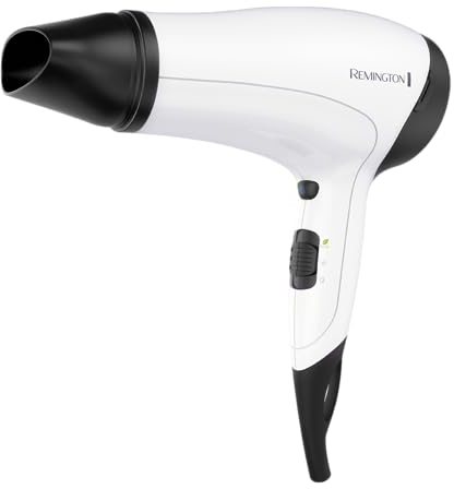Remington Ionen-Haartrockner [leicht & kompakt] Power Volume (2000 W, kompaktes Design, Stylingdüse & Diffusor, 3 Heiz- & 2 separate Gebläsestufen, Abkühlstufe, Eco-Einstellung) D3015