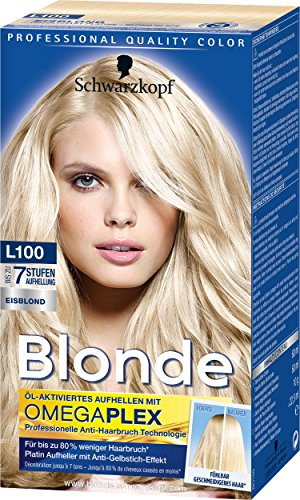 SCHWARZKOPF BLONDE Aufheller L100 Platin Aufheller Eisblond, Stufe 3, 3er Pack (3 x 180 ml)