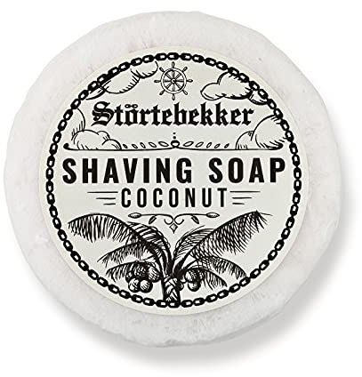 Störtebekker® Premium Rasierseife Kokos 70g - Handgefertigte Seife für ergiebigen Rasierschaum - Perfekt für die Rasur mit Rasierhobel & Rasiermesser - Vegane Rasierseife Damen & Herren