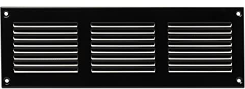 300x100mm Griglie D'Aerazione/Ventilazione in Metallo - Nera Griglia D'aria con Rete Anti Insetti