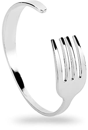ZXLNB Moda Cuchillo Y Tenedor Brazalete Brazalete Abierto De Plata Y Brazalete Joyería De Hip Hop Para Hombres Y Mujeres Regalo Creativo