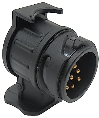 HISports Anhänger Adapter 13 auf 7 Polig, Trailer Adapter 13 zu 7 Pin 12 V Adapter 13 auf 7 polig Anhängerstecker Adapter Anhängerkupplung 13 Polig auf 7 Polig für PKW, KFZ und LKW - kurz