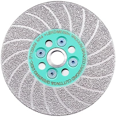 Disco Diamantato 125MM x M14 LEKOMESH - Turbo Lama Diamantata Doppio Lato Brasato Sottovuoto per Marmo Calcestruzzo Pietra Piastrella Porcellana Ceramica