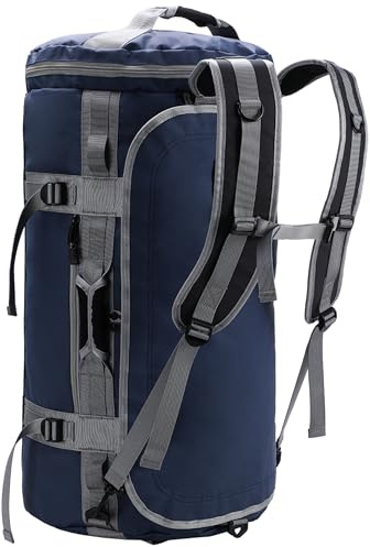 MIER Sporttasche 60L, Reisetasche-Rucksack mit Schuhfach, Blau