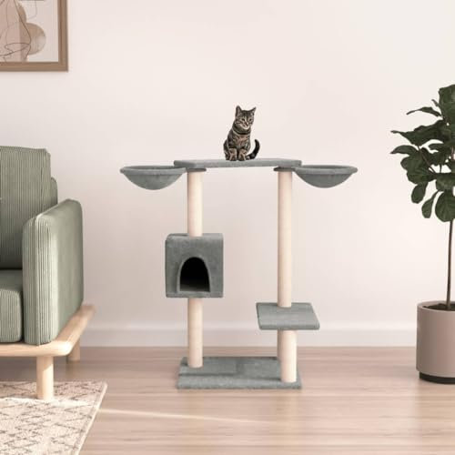 ARKEM Rascador para Gatos con Postes Gris Claro 82 cm Rascador para Gatos Grandes