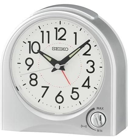 Seiko Maris Non Ticking Desk/Alarm Clock, Silver