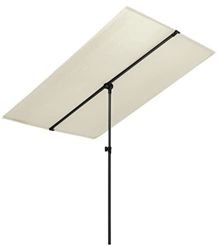 Gecheer Ombrellone da Esterni Palo in Alluminio 180x110cm Bianco Sabbia,Ombrelloni da Giardino,Ombrellone da Giardino Decentrato,Ombrelloni da Esterno,Ombrelloni da Spiaggia Mare Balcone,#2