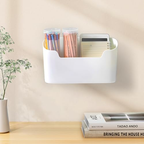 UKOFEW Küchenschranktür-Aufbewahrungsbox, Selbstklebendes Wandmontierte Aufbewahrungsbox, Korb Badezimmer Aufbewahrung, Kleine Gegenstände Organizer, Ohne Bohren für Schrank Kühlschrank