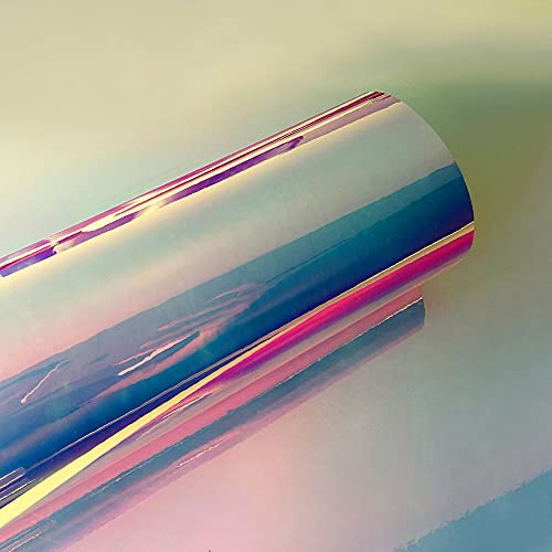 Autofolie,Carbon Folie 30 x 100 cm Chrom-Regenbogen-Spiegelfolie Holografischer Film Regenbogen-Vinyl-Motorrad-Automobil-Auto-Wrapping-Aufkleber und Aufkleber (Color : White)
