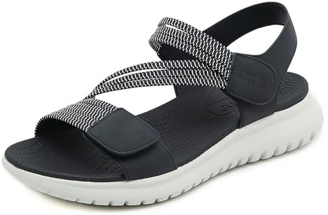 Meik Mangni Sandales Sport Femme Mode de Randonnée été Bout Ouvert Confortables Chaussures de Plage Noir B 39 EU