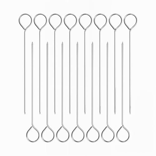 15 PCS 6'' Turkey Lacers for Trussing Turkey, Stainless Steel Metal Skewers Meat Roasting Trussing Needles Poultry Grilling Supplies Roast Goose Needle Barbecue Skewers for BBQ Cooking Kitchen Chicken