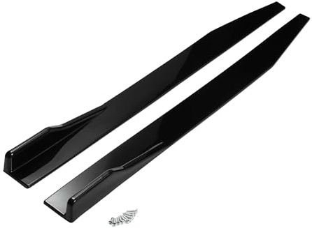 A ABSOPRO Auto Seitenschweller 118cm/46.46in Außenrocker Splitter Diffusor Kit Universal Hochfeste ABS Schwarze Seitenschweller Verlängerungsplatte Splitter Lip Spoiler
