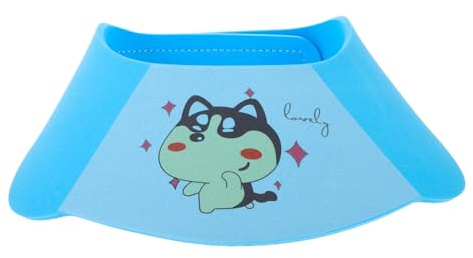 Verstellbares Haarwaschvisier aus Eva in Blau für Kinder und Babys | Großer Schirm, Hält das Gesicht Trocken, Passend zum Baden, 1 Stück, Praktische Kopfwaschhaube