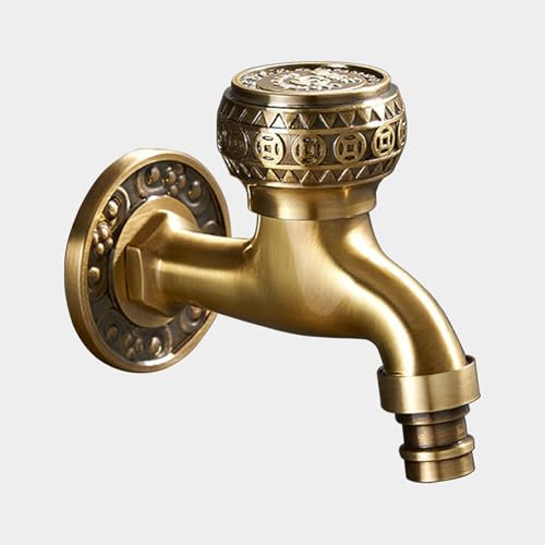 SXWYLZ Wasserhahn Garten Antik Wasserhähne für den Garten Nostalgie Outdoor Wasserhahn Wandmontage Wasserhahn Garten Drehgriff Wetterhahn für Garten