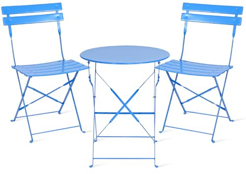 RELAX FIELD Trädgårdsmöbelset, väderbeständigt, balkongmöbler, set 3 delar för liten balkong, bistrobord med 2 stolar, hopfällbart, bistro-set