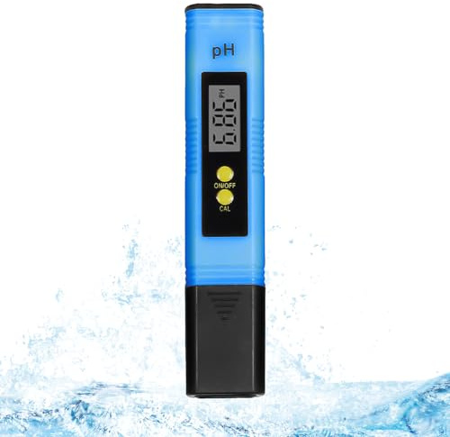 Okaywork pH Wert Messgerät - pH Wert Meter mit LCD Anzeige, pH Messgerät Wasserhärte Messen, für Trinkwasser/Schwimmbad/Aquarium/Pool, Hohe Genauigkeit, 0.00-14.00 Messbereich (Blau)