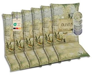 GO-DE Textil Bequeme und attraktive Polsterauflagen für Mittellehner-Gartenstühle (6er-Set, Olive grün, Mittellehner)