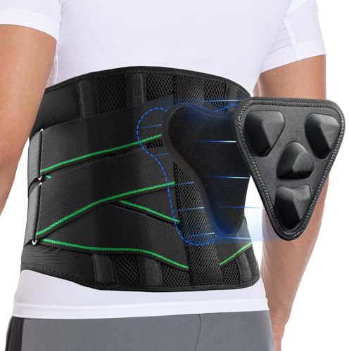 LAFUYSO Ergonomic Lumbar Support Belt - Lower Back Brace for Pain Relief from Sciatica, Herniated Disc & Scoliosis | Breathable, Lightweight with 3D Pad - Ideal for Work, Gym & Driving