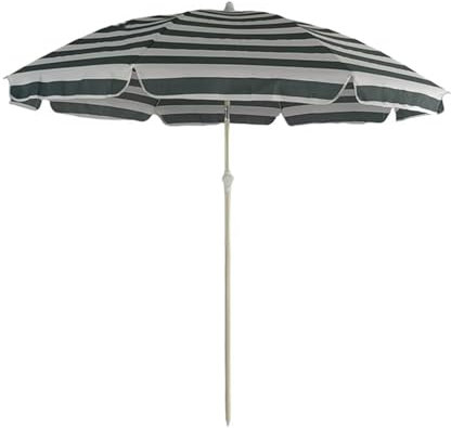 Générique Parasol de Plage Rayé de 200cm, Parasol de Jardin Portable et Inclinable avec Protection UV pour Patio, Camping, Marché