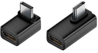 Puiseno Adaptador USB-C de 2 piezas, compatible con Thunderbolt 5, USB 4 Gen 2, 240 W, 80 Gbps, compatible con todos los dispositivos, carga, vídeo, audio sin pérdidas, ángulo medio, negro