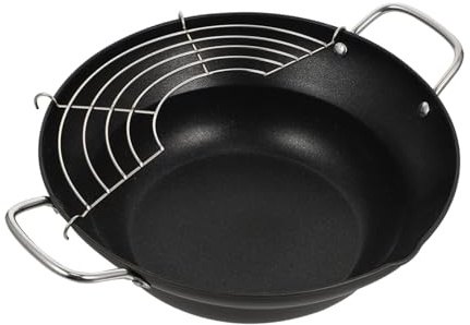 Warmhm Pentola per Friggere Tempura in Design Giapponese in Acciaio Inossidabile, Antiaderente senza Sbavature, per Cucina Domestica Fornello a Induzione