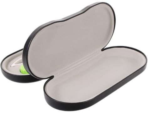 SAFIGLE 2 in 1 Travel Optical Lens and Eyeglass Case with Built-in Mirror, Tweezer, and Solution Bottle Sturdy Black