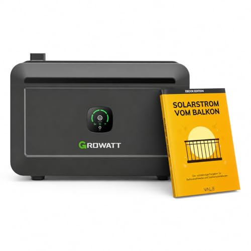 Growatt NOAH 2000 Batteriespeicher - 2,048 kWh - für Balkonkraftwerke | WiFi und Bluetooth - Plug-and-Play, bis zu 4 Module stapelbar - IP66 staub- und strahlwassergeschützt
