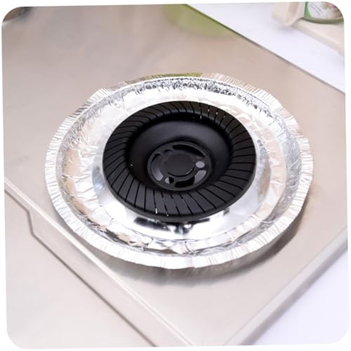 TOPPERFUN Lot De 10 Protections Anti-huile Rondes En Papier D'aluminium Résistant à La Chaleur Pour Cuisinière à Gaz, Doublures Réutilisables, Accessoires La Cuisine Pour Entretien Facile