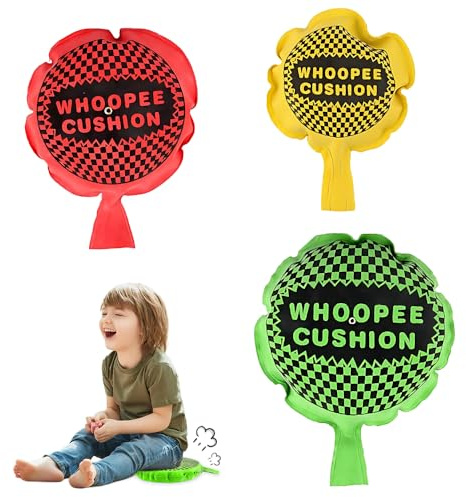 ADDLIVE Cojin de Pedos, 3 Piezas Cojín Whoopee, Cojin echa Pedos Pedorreta, Cojín Autoinflable, Pedos Broma, Articulos de Broma, Ideal para Niños, Bromas y Diversión para Adultos