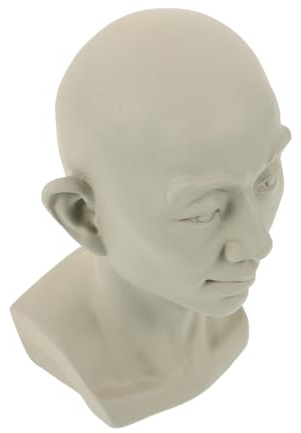 LIFKOME Estatua Decorativa de Busto Pequeño de Yeso Beige para Accesorios de Boceto de Artista, Compacta y Resistente para Decoración de Escritorio