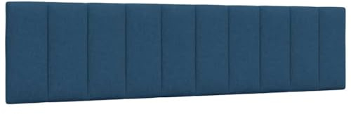 Mandloder Kopfteil-Kissen „Hanko“ Blau, 200 cm Stoff, weiche PP-Faser Polsterung, Elegantes Wandkissen für Betten, bequemes Rückenpolster, stilvolle Wandpaneele