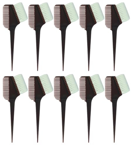Hair Dye Comb and Brush Set Plastic 10pcs Black for DIY Hair Dye | Professional Salon Hairdressing, Easy to Hold and Convenient to Use, Precise Colouring Tools