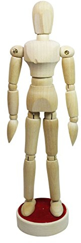 Honsell 63515 - Modellpuppe aus naturbelassenem Hartholz, geschlechtsneutrale Gliederpuppe, magnetisch, ca. 20 cm groß
