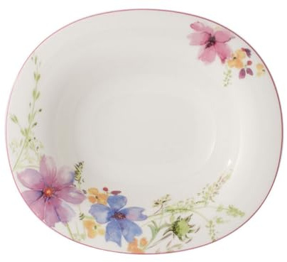 Villeroy & Boch Mariefleur Basic Assiette creuse ovale, 24 x 21 cm, Porcelaine Premium, Blanc/Multicolore
