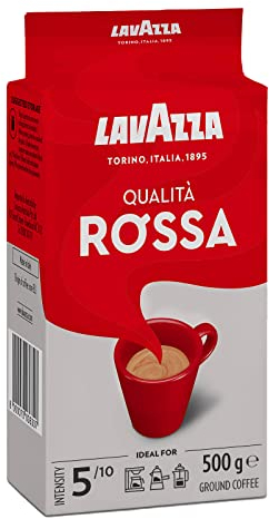 Lavazza Qualità Rossa, Macinato, Espresso, Caffè, Cappuccino, Macchiato, 2 x 500g