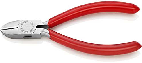 KNIPEX Seitenschneider für Elektromechaniker verchromt mit Kunststoff überzogen 125 mm, 76 03 125