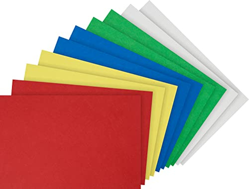 Bastelfilz Set 10 Filzplatten B 20 x L 30 cm, Stärke 1,5 mm, 5 Farben, basteln