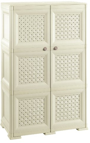 Tontarelli S.p.A. Armadio 3 Moduli con Ante TRAF. 19605019, Angora, 79x47x125 cm