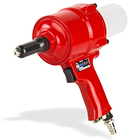 DEMA Druckluft Blindnietgerät BG600, Nietpistole für Alu & Stahl, 4 Adapter, Starker Nietdruck, Leicht & handlich, Für Werkstatt, Karosserie, Metallbau