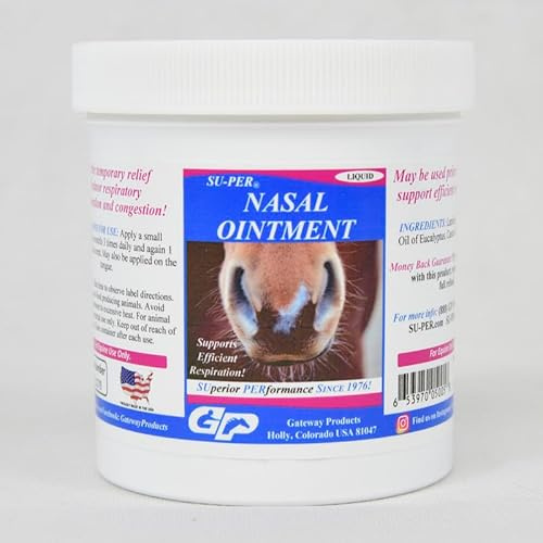 SU-PER Nasal Ointment for Horses - Aids in Temporary Relief of Minor Respiratory Inflammation and Congestion - Supports Efficient Respiration - 14 Ounce