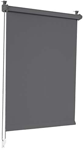 Verdunkelungsrollo Klemmfix ohne Bohren 90cm x 150cm Grau Verdunklungsrollo Fensterrollo Rollo Seitenzugrollo Klemmrollo für Fenster & Tür
