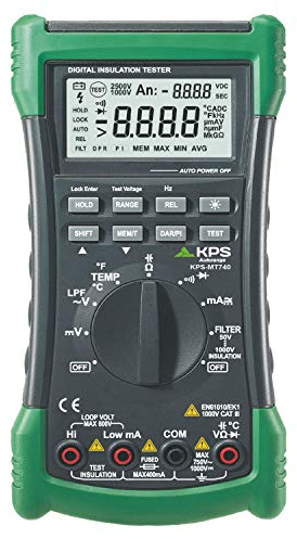 KPS-MT740 Multimetro Digital TRMS con Medición de Aislamiento hasta 1kV Tensión AC/DC Corriente AC/DC Resistencia Capacidad Frecuencia Temperatura y NCV 6600 cuentas
