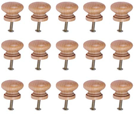 Supvox Holzknöpfe Schrank öbel Schublade Knöpfe Zieht Griffe mit Schraube für Cafe Hotel Restaurant Wohnkultur (Großen Stil) 15Pcs