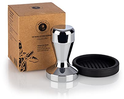 Buddy´s Bar Barista Edition, kaffedispenser, Ø 51 mm, höjd 3,5 cm, utjämningsverktyg för espressokaffe i rostfritt stål, aluminium, barista tillbehör för 51 mm filterhållare