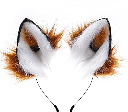 PPFINE Handgefertigtes katzenohren Fuchs Wolf Ohren Halloween Kostüm Zubehör Damen