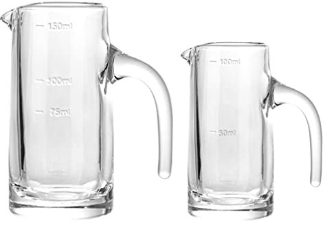 Yardwe Expresso Coffee Cup Glass Measuring Cup, 2Pcs 150ml Glass Measuring Cup Shot Glass with Measurements, Measuring Jug for Wine, Beer, Milk, Coffee Espresso Glasses
