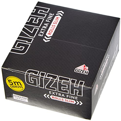 GIZEH Black Rolls Slim - Langes Papier - 20 Rolls a 5 meter