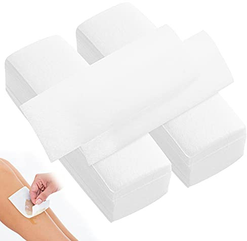 200PCS Large Waxing Strips Paper, Full Size Waxing Strips for Body - Legs, Chest Hair, Eyebrow, Professional Eyebrow Waxing Kit with Non-Woven, Plain Wax Strips Body Wax Strips